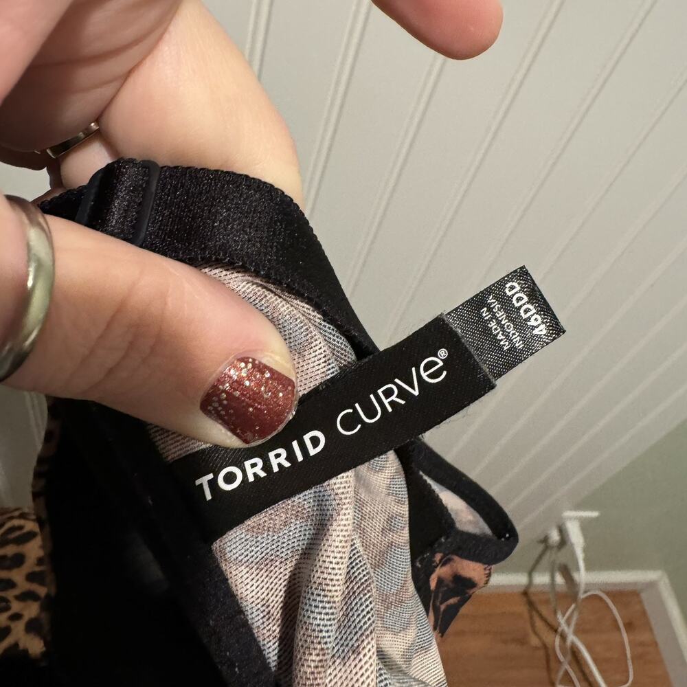 Torrid Leopard Print Underwire Bra Front Closure Size 46DDD - Picture 4 of 5